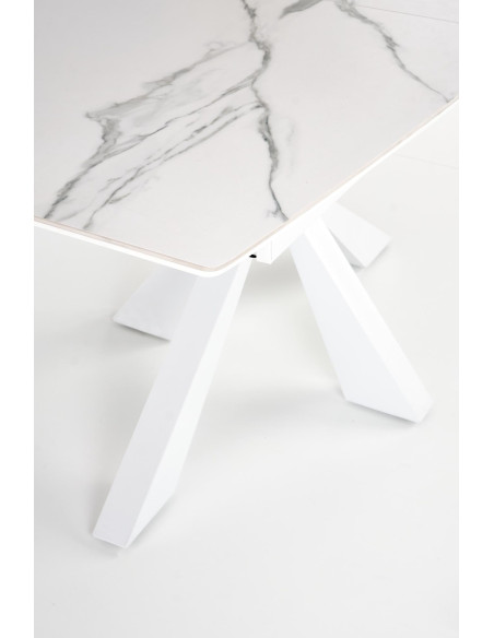 ADOLFO Stół Rozkładany 160-200cm Spiek Biały Marmur - Gustowny