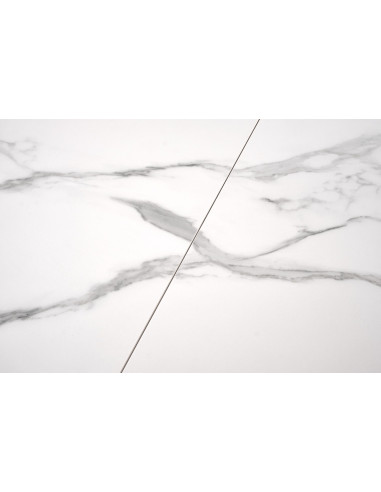 ADOLFO Stół Rozkładany 160-200cm Spiek Biały Marmur - Gustowny