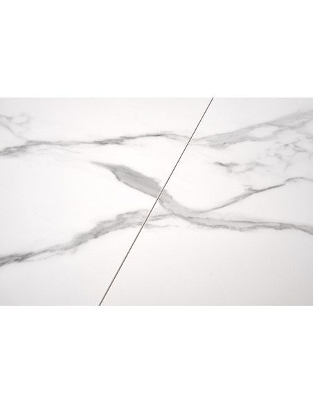 ADOLFO Stół Rozkładany 160-200cm Spiek Biały Marmur - Gustowny