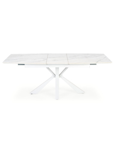 ADOLFO Stół Rozkładany 160-200cm Spiek Biały Marmur - Gustowny