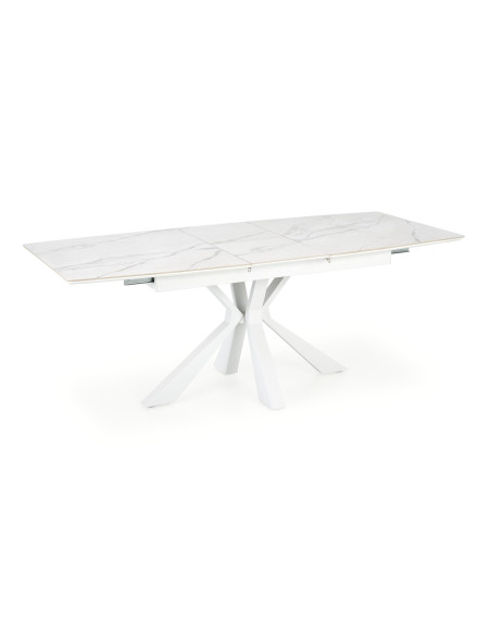 ADOLFO Stół Rozkładany 160-200cm Spiek Biały Marmur - Gustowny