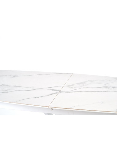 ADOLFO Stół Rozkładany 160-200cm Spiek Biały Marmur - Gustowny