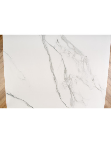 ADOLFO Stół Rozkładany 160-200cm Spiek Biały Marmur - Gustowny