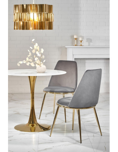 CASEMIRO stół blat - biały marmur, noga - złoty (2p 1szt)