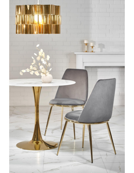 CASEMIRO stół blat - biały marmur, noga - złoty (2p 1szt)