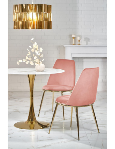 CASEMIRO stół blat - biały marmur, noga - złoty (2p 1szt)