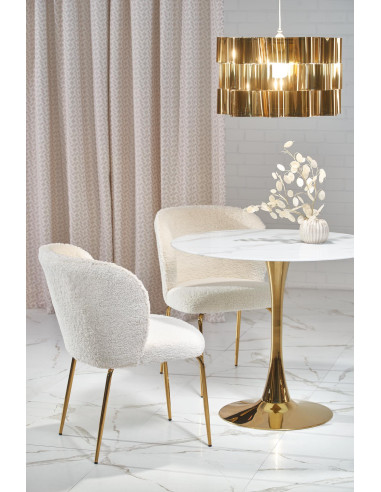 CASEMIRO stół blat - biały marmur, noga - złoty (2p 1szt)