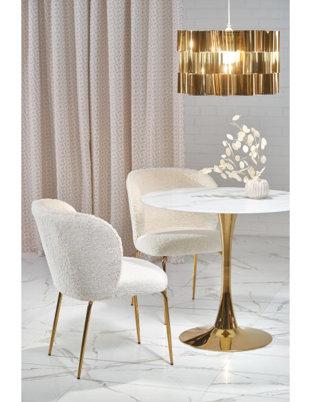CASEMIRO stół blat - biały marmur, noga - złoty (2p 1szt)