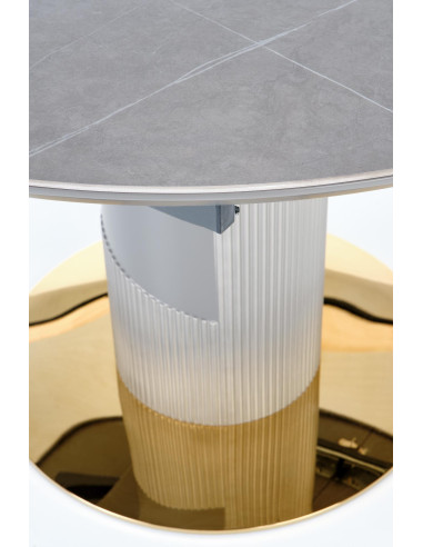 CASTANO Stół Rozkładany 120-160cm Popielaty Marmur - Luksus i Funkcjonalność