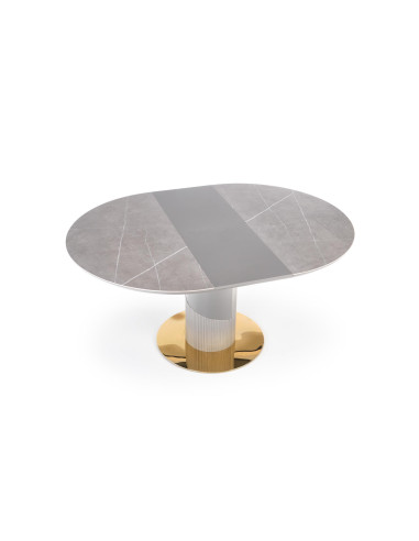 CASTANO Stół Rozkładany 120-160cm Popielaty Marmur - Luksus i Funkcjonalność