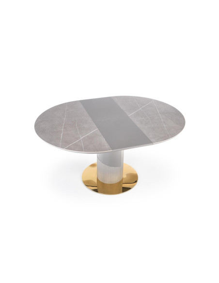 CASTANO Stół Rozkładany 120-160cm Popielaty Marmur - Luksus i Funkcjonalność