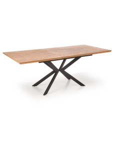 LEGARTO Stół Rozkładany 160-200cm Dąb Naturalny/Czarny - Szeroka Przestrzeń