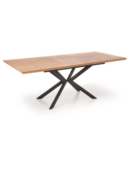 LEGARTO Stół Rozkładany 160-200cm Dąb Naturalny/Czarny - Szeroka Przestrzeń