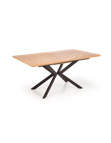 LEGARTO Stół Rozkładany 160-200cm Dąb Naturalny/Czarny - Szeroka Przestrzeń