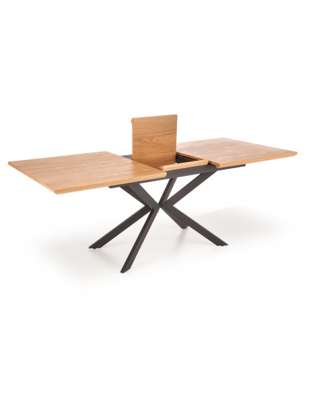 LEGARTO Stół Rozkładany 160-200cm Dąb Naturalny/Czarny - Szeroka Przestrzeń