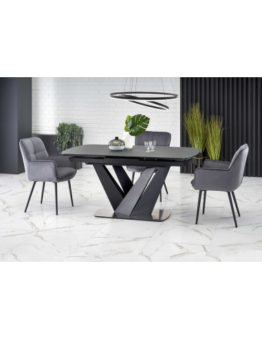 PATRIZIO Stół Rozkładany 160-200cm Ciemny Popiel/Czarny - Elegancja i Styl