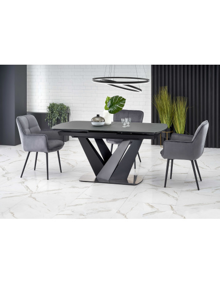 PATRIZIO Stół Rozkładany 160-200cm Ciemny Popiel/Czarny - Elegancja i Styl