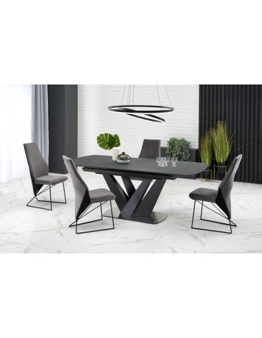 PATRIZIO Stół Rozkładany 160-200cm Ciemny Popiel/Czarny - Elegancja i Styl