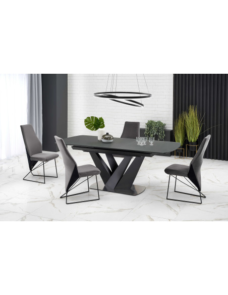 PATRIZIO Stół Rozkładany 160-200cm Ciemny Popiel/Czarny - Elegancja i Styl
