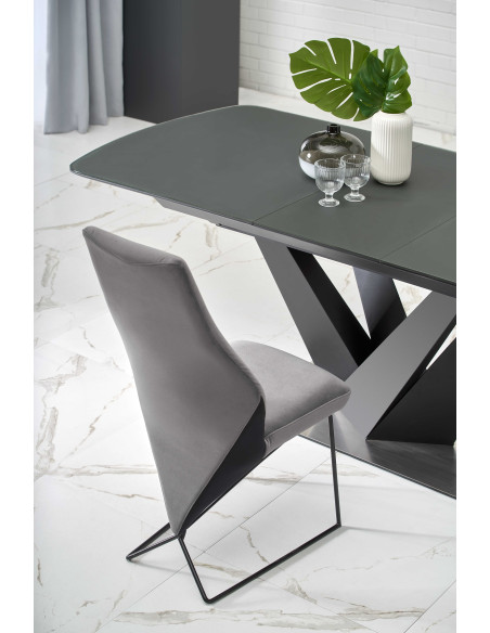 PATRIZIO Stół Rozkładany 160-200cm Ciemny Popiel/Czarny - Elegancja i Styl