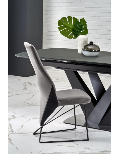 PATRIZIO Stół Rozkładany 160-200cm Ciemny Popiel/Czarny - Elegancja i Styl