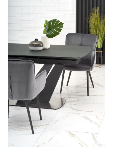 PATRIZIO Stół Rozkładany 160-200cm Ciemny Popiel/Czarny - Elegancja i Styl