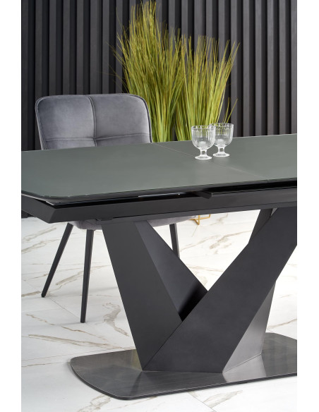 PATRIZIO Stół Rozkładany 160-200cm Ciemny Popiel/Czarny - Elegancja i Styl