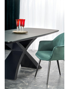 SILVESTRO Stół Rozkładany 180-220cm Ciemny Popiel/Czarny - Szyk i Funkcjonalność 2