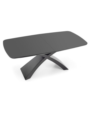 SILVESTRO Stół Rozkładany 180-220cm Ciemny Popiel/Czarny - Szyk i Funkcjonalność