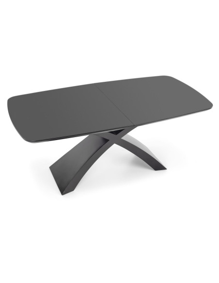 SILVESTRO Stół Rozkładany 180-220cm Ciemny Popiel/Czarny - Szyk i Funkcjonalność