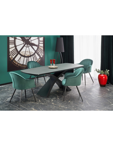 SILVESTRO Stół Rozkładany 180-220cm Ciemny Popiel/Czarny - Szyk i Funkcjonalność