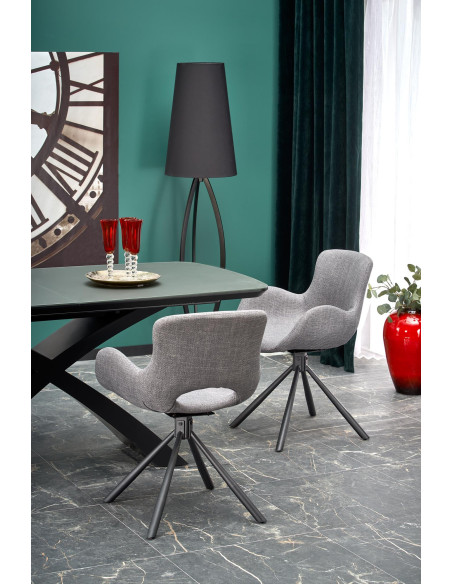 SILVESTRO Stół Rozkładany 180-220cm Ciemny Popiel/Czarny - Szyk i Funkcjonalność