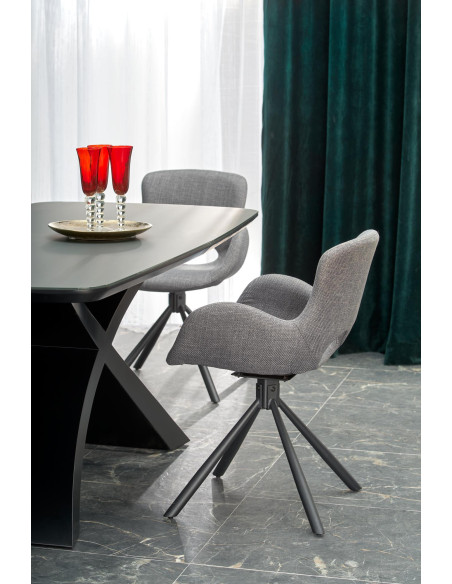 SILVESTRO Stół Rozkładany 180-220cm Ciemny Popiel/Czarny - Szyk i Funkcjonalność