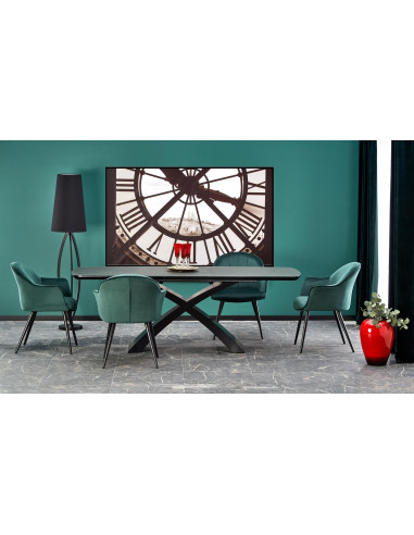 SILVESTRO Stół Rozkładany 180-220cm Ciemny Popiel/Czarny - Szyk i Funkcjonalność