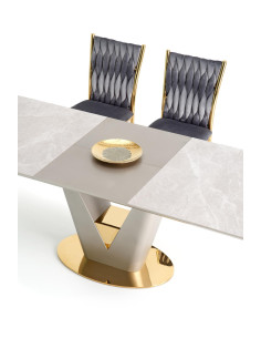 VALENTINO Stół Rozkładany 160-220cm Popielaty Marmur - Luksus i Funkcjonalność 2