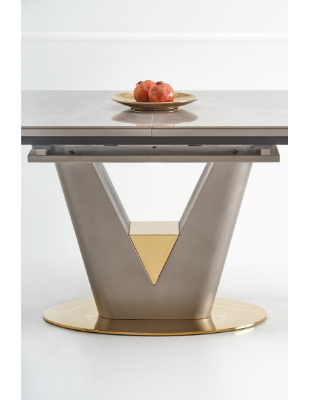 VALENTINO Stół Rozkładany 160-220cm Popielaty Marmur - Luksus i Funkcjonalność