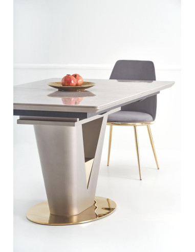 VALENTINO Stół Rozkładany 160-220cm Popielaty Marmur - Luksus i Funkcjonalność