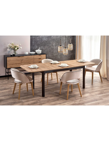 FLORIAN Stół Rozkładany 160-240cm Dąb Artisan/Czarny - Styl i Przestrzeń