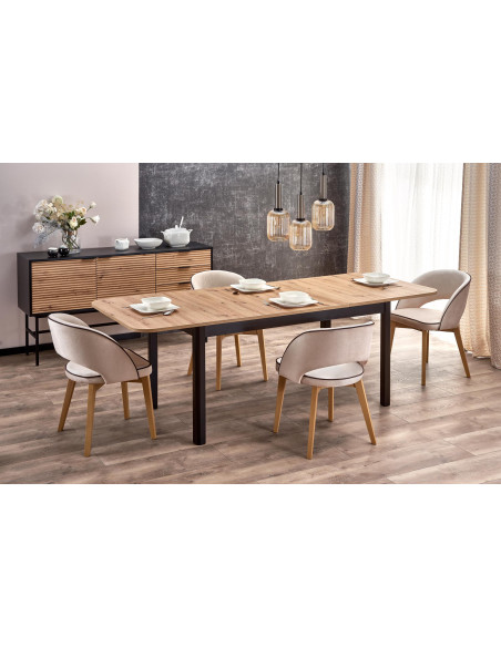 FLORIAN Stół Rozkładany 160-240cm Dąb Artisan/Czarny - Styl i Przestrzeń