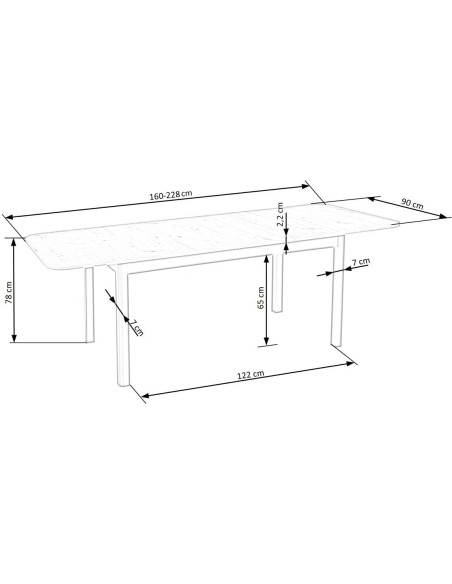 FLORIAN Stół Rozkładany 160-228cm Biały/Biały - Minimalistyczna Elegancja