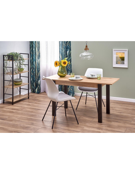 GINO Stół Rozkładany 100-135cm Dąb Wotan/Czarny - Kontrast i Styl