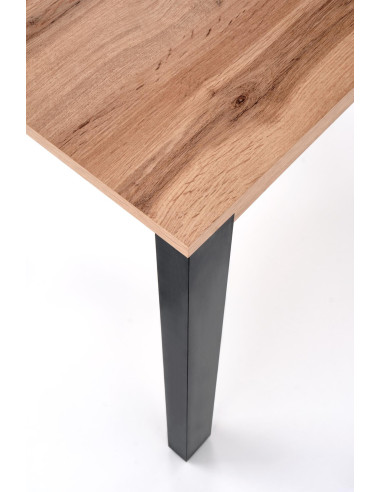 GINO Stół Rozkładany 100-135cm Dąb Wotan/Czarny - Kontrast i Styl