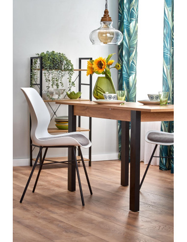 GINO Stół Rozkładany 100-135cm Dąb Wotan/Czarny - Kontrast i Styl