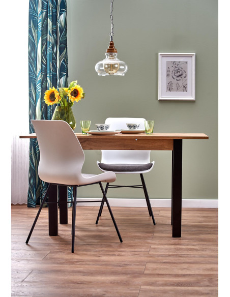 GINO Stół Rozkładany 100-135cm Dąb Wotan/Czarny - Kontrast i Styl