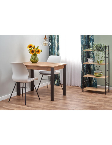 GINO Stół Rozkładany 100-135cm Dąb Wotan/Czarny - Kontrast i Styl