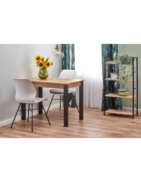 GINO Stół Rozkładany 100-135cm Dąb Wotan/Czarny - Kontrast i Styl