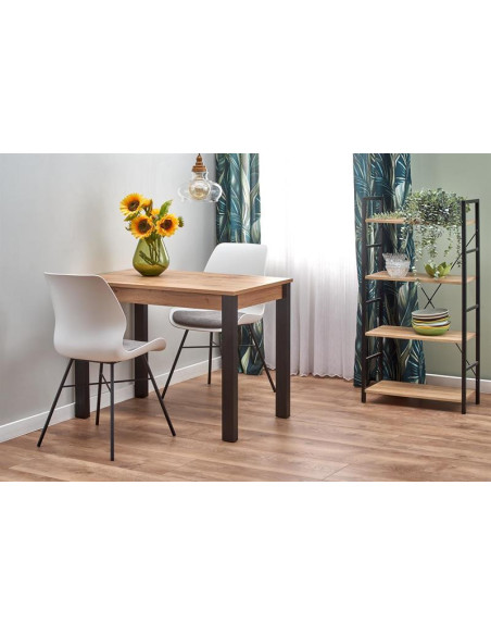 GINO Stół Rozkładany 100-135cm Dąb Wotan/Czarny - Kontrast i Styl