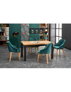 TIAGO stół rozkładany 140-220/80 blat: dąb craft, nogi: czarny (3p 1szt)