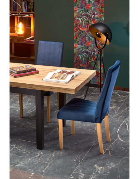 TIAGO stół rozkładany 140-220/80 blat: dąb craft, nogi: czarny (3p 1szt)