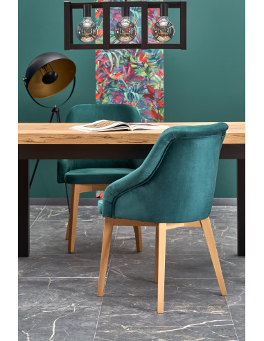 TIAGO stół rozkładany 140-220/80 blat: dąb craft, nogi: czarny (3p 1szt)